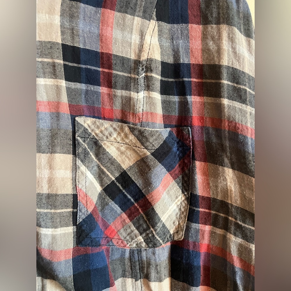 Vintage Free People Multicolor Plaid Button Down Flannel shirt - Picture 6 of 6